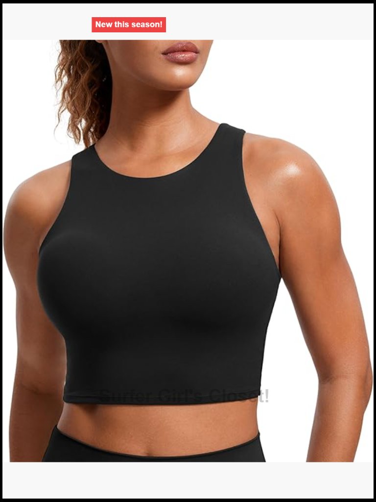 Butterluxe High Neck Crop Tank Top Sports Bra Racerback Yoga Lounge